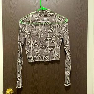 Women’s H&M mesh marble long sleeve shirt